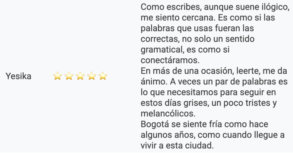 Testimonio de newsletter de Claudia María Ramírez