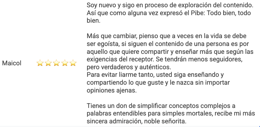 Testimonio de newsletter de Claudia María Ramírez