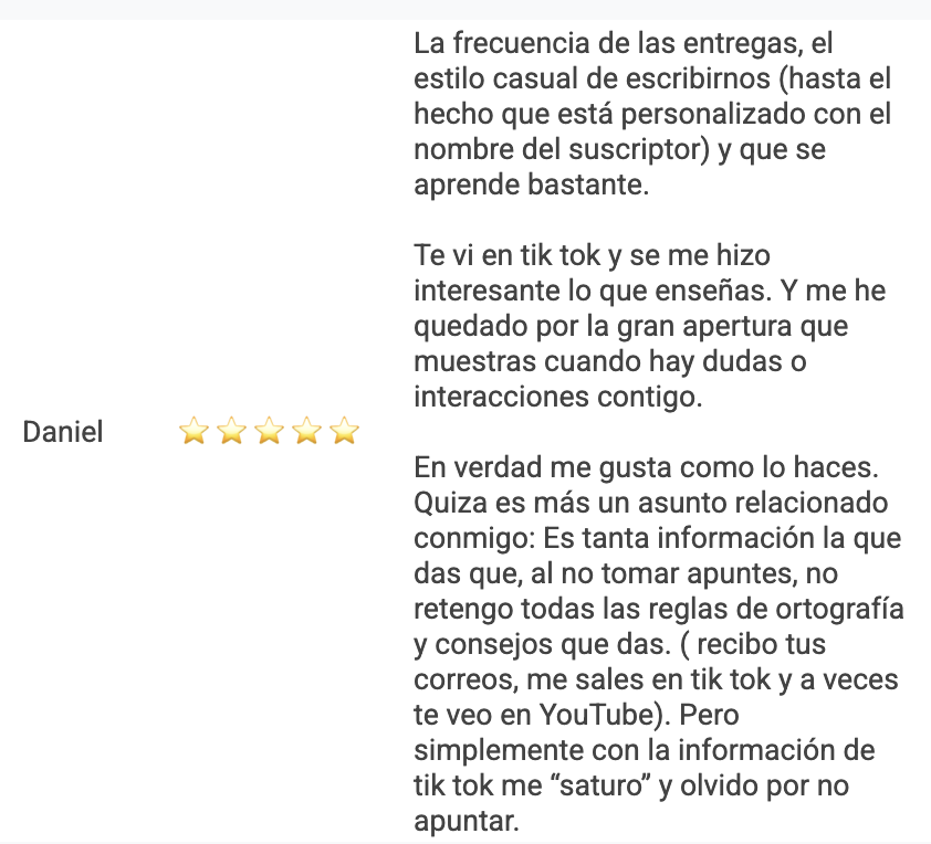 Testimonio de newsletter de Claudia María Ramírez