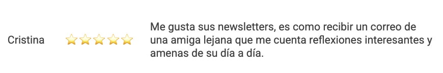 Testimonio de newsletter de Claudia María Ramírez