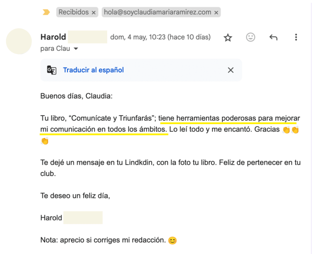 Reseña Comunica, y triunfarás, libro de Claudia María Ramírez
