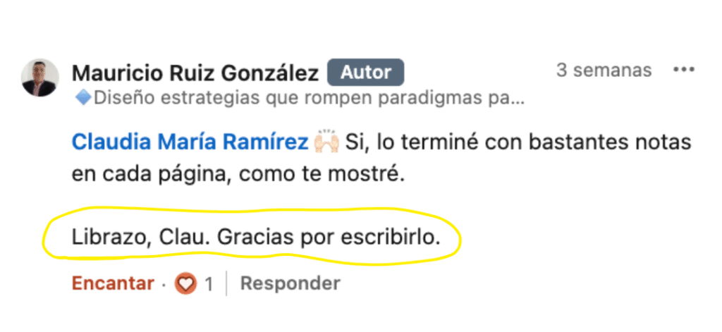 Referencia de Comunica, y triunfarás, libro de Claudia María Ramírez