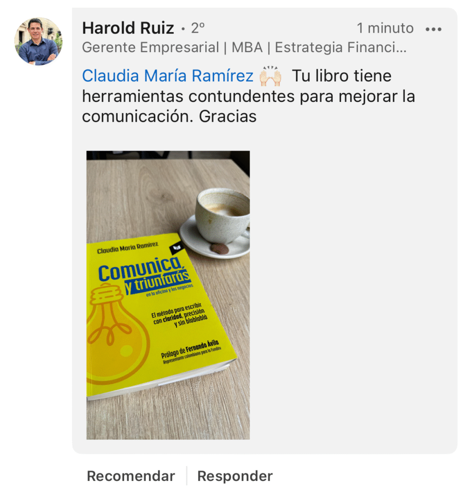 Opinión de Comunica, y triunfarás, libro de Claudia María Ramírez