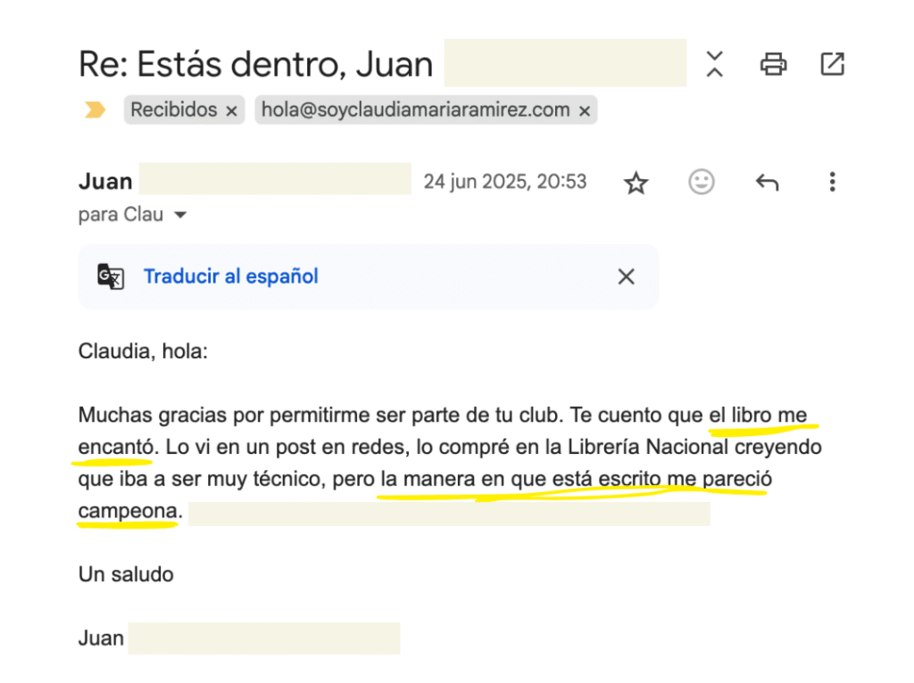 Testimonio libro Comunica, y triunfarás, de Claudia María Ramírez